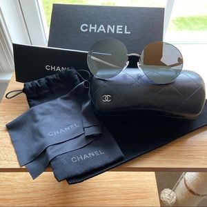 CHANEL 4216 Round Rimless Sunglasses